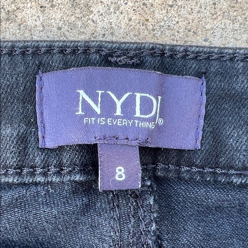 NYDJ Women's Sheri Slim Mid Rise Stretch Black Jeans Size 8 - Picture 5 of 9